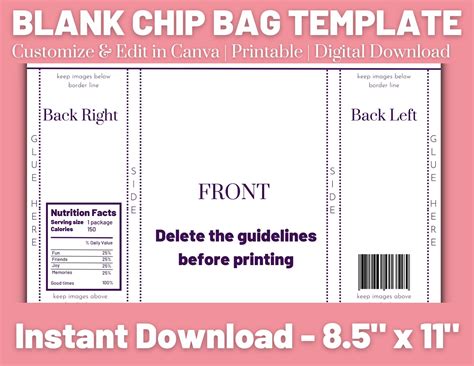 chip bag template free download